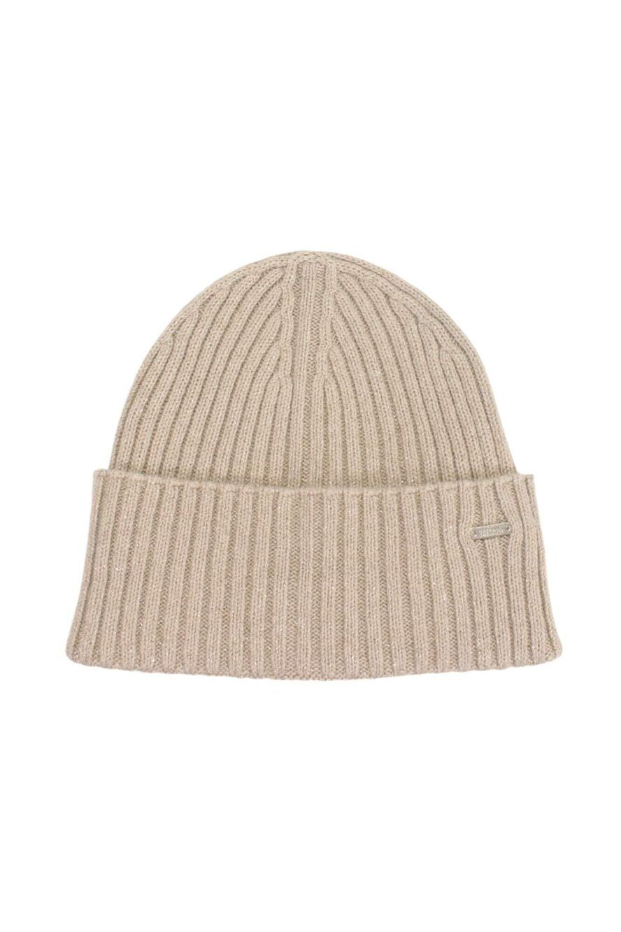 8319 Ribbed Beanie Hat, Pale Gold